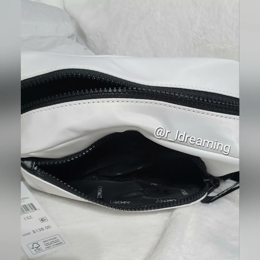 NWT DKNY Camera White and Black Crossbody Bag